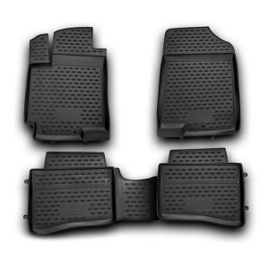 Hyundai Accent Floor Mats - Omac - Rubber TPE - Black - '12-'17
